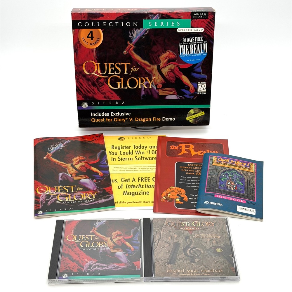 Quest for Glory Collection PC Game 1997 Vintage Big Box Sierra Anthology CD